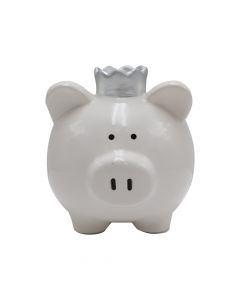 Piggy bank, ceramic, 15x14x13 cm, white, 1 piece