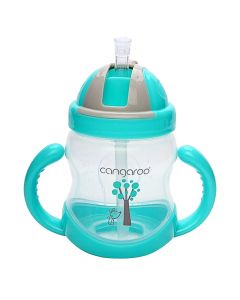 Baby bottle, Cangaroo, with handles, blue, 6 months +, 280 ml, 1 piece