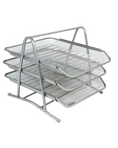 Document holder, Globox, metal, grey, 3 layers, 1 piece