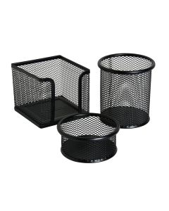 Globox Desk Organizer Set, Metal, Black, 3 Piece, 1 Pack