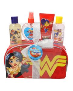 Set for children, Superhero Girls Set Acqua 120 ml + Bagno 100 ml + Shampoo 100 ml + Latte 60 ml + Bag