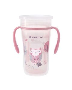 Baby cup, Kikka Boo, with handles, 360°, 300 ml, pink, 12 months +, 1 pc