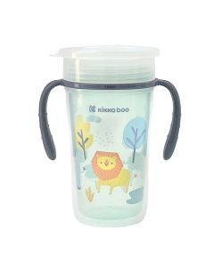 Baby cup, Kikka Boo, with handles, 360°, 300 ml, blue, 12 months +, 1 pc
