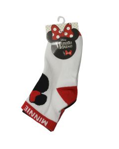 Children's socks Minnie Mouse cotton, white/red, 2 pairs