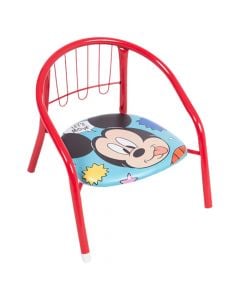 Karrige për fëmijë, Mickey Mouse, metalike, 35.5x30x33.5 cm, e kuqe, 1 copë