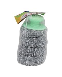 Dishwashing wire, 14 cm, gray, 4 pieces, 1 pack