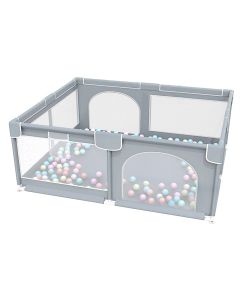 Children's playpen, aluminum/polyester, 1.5x1.8 m, gray, 1 piece