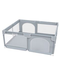 Children's playpen, aluminum/polyester, 1.5x1.8 m, gray, 1 piece