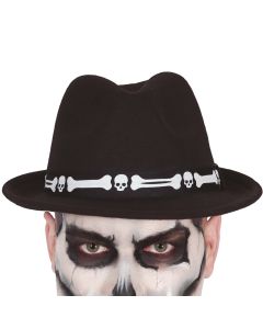 Kapele për halloween, skeleton, poliestër, e zezë, 1 copë