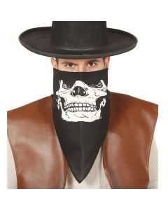 Shami për fytyrën, për halloween, dizajn kafkë, e zezë dhe e bardhë, 1 copë