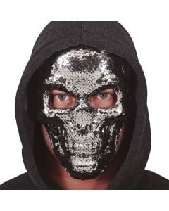 Maskë për halloween, silver skull, 1 copë
