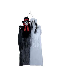 Halloween hanging decorations, skeleton couple, plastic/polyester, 90 cm, 1 piece