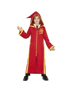 Kostum halloween për fëmijë, Magical school student, poliestër, 7-9 vjec, 125-135 cm, e kuqe, 1 copë