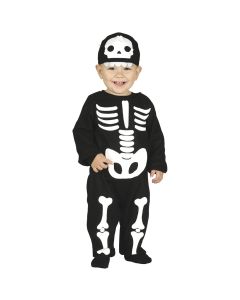 Kostum halloween për fëmijë, Skeleton, poliestër, e zezë dhe e bardhë, 2-3 vjec, 1 copë