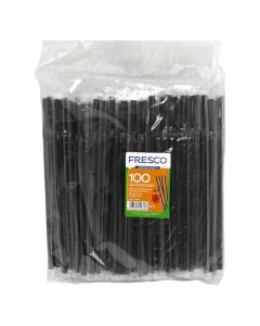 Juice pipes, 24 cm, black, 100 pieces, 1 pack