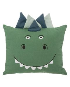 Decorative pillow, Dinosaur, cotton, 40x40 cm, green, 1 piece
