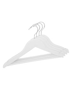 Varëse rrobash për fëmijë, druri, e bardhë, 32x19 cm, 4 copë, 1 pako