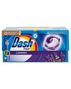 Detergent in capsule form, Dash, Lavender, 31 washes, 1 pack