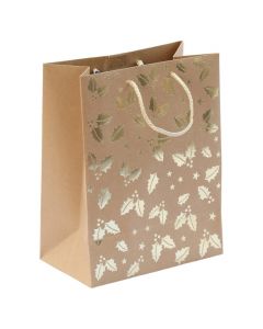 Packaging bags for parties, cardboard, brown, 20.5x26x12 cm, 1 piece