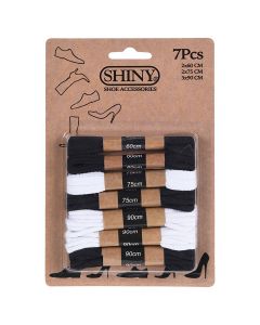 Shoelaces, cotton, mixed, 7 pieces, 1 pack