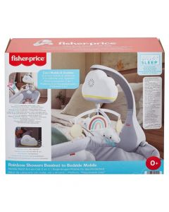 Baby bed toy, Fisher Price, Cloud and rainbow, mixed, 55x21 cm, with lighting and music, 1 piece