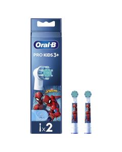Replacement head for electric toothbrush, Oral B, Spiderman, for children, +3 years, 2 pieces, 1 pack