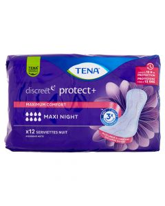 Sanitary napkins, Tena, Maxi night, x12, 1 pack