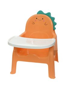 Children's chair with food tray, plastic, orange, 1 piece
