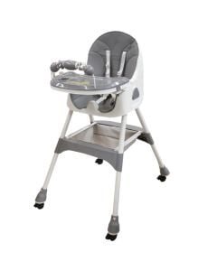 High chair for children, aluminum/plastic, gray, +6 months, 15 kg, 1 piece