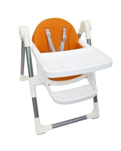 Dining chair for children, aluminum/plastic, orange/white, +6 months, 1 piece