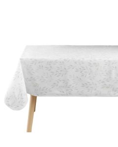 Tablecloth, rectangular, metallic prints, 150x240 cm, white, polyester, 1 piece