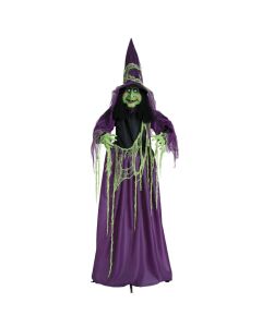 Shtrigë halloween me kembë, me drita, zë dhe lëvizje, 190 cm, mikse, 1 copë