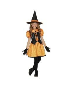 Halloween costume for girls, Glitter witch, 5-6 years, polyester, 1 piece