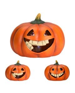 Halloween decorative pumpkin, with lights and sound, 14.8x11.5x15 cm, mixed, 1 piece