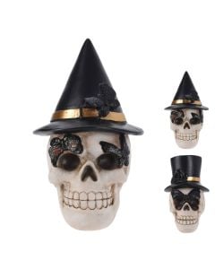 Kafkë dekoruese, halloween, polistone, 10x14cm, e bardhë/zezë, 1 copë