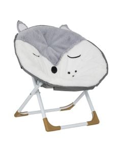 Folding chair for children, Fox, aluminum/plush, white/grey, 40x23cm, 1 piece