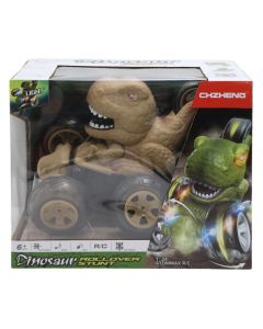 Lodër për fëmijë, makinë dinosaur, me bateri, jeshile, 1 copë