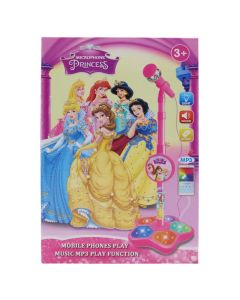 Children's microphone, Princess, with lights, 100 cm, pink, 1 piece