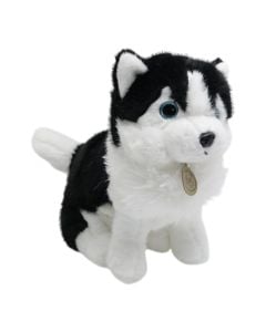 Plush toy, puppy, 30 cm, black and white, 1 piece
