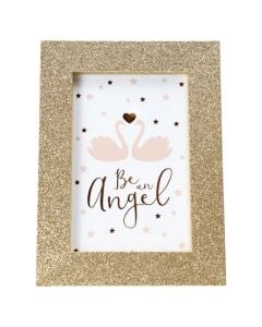 Children's photo frame, Golden, MDF, H19.2x14.2x2cm, 1 piece