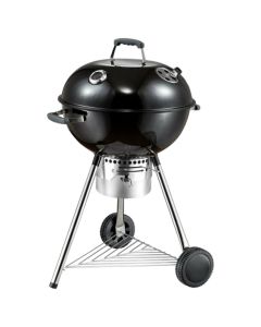 Charcoal barbecue, stainless steel/chrome plated, D57 cm, 70x58x102 cm, with thermometer, black, 1 piece