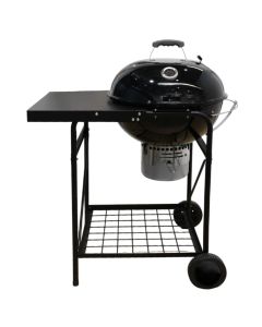 Charcoal barbecue, with table, metal, 90x70.5x111 cm, D57 cm, black, 1 piece