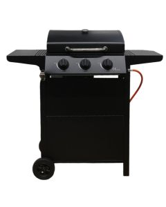 Barbekju me gaz, 3 burner, celik, 106x50x100 cm, e zezë, 1 copë