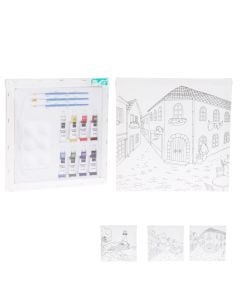 Children's painting set, colored canvas and paintbrush, 1 piece
