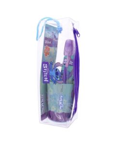 Children's set, Mr White, Stitch, toothpaste 75 ml + brush + holder, +3 years, purple/mint, 1 pack