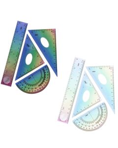 Ruler set, Deli, Gradient, 15 cm, 4 pieces, 1 pack