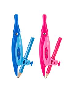 Pencil compass, Deli, blue/pink, 1 piece