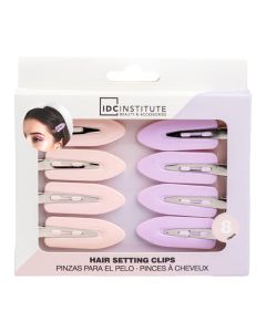Hair clips, IDC Institute, pink/purple, 8 clips, 1 pack