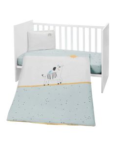 Set carcafë për fëmijë, Kikka Boo, Stripy Friends, këllëf jastëku+carcaf dysheku+këllëf jorgani, 1 copë