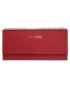Desk calendar 2026, 128 pages, 30x10 cm, red, 1 piece
